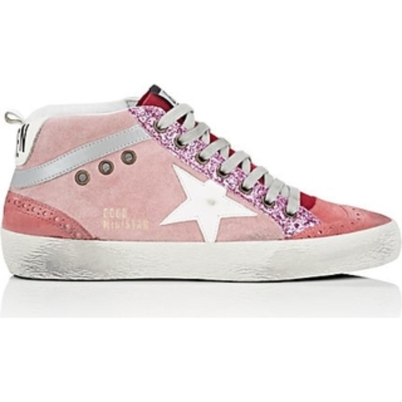 pink suede golden goose sneakers